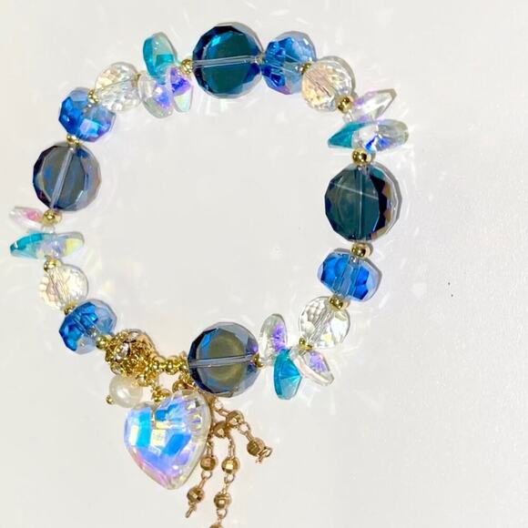 Blue Swarovski Beaded Bracelet - Picture 8 of 9